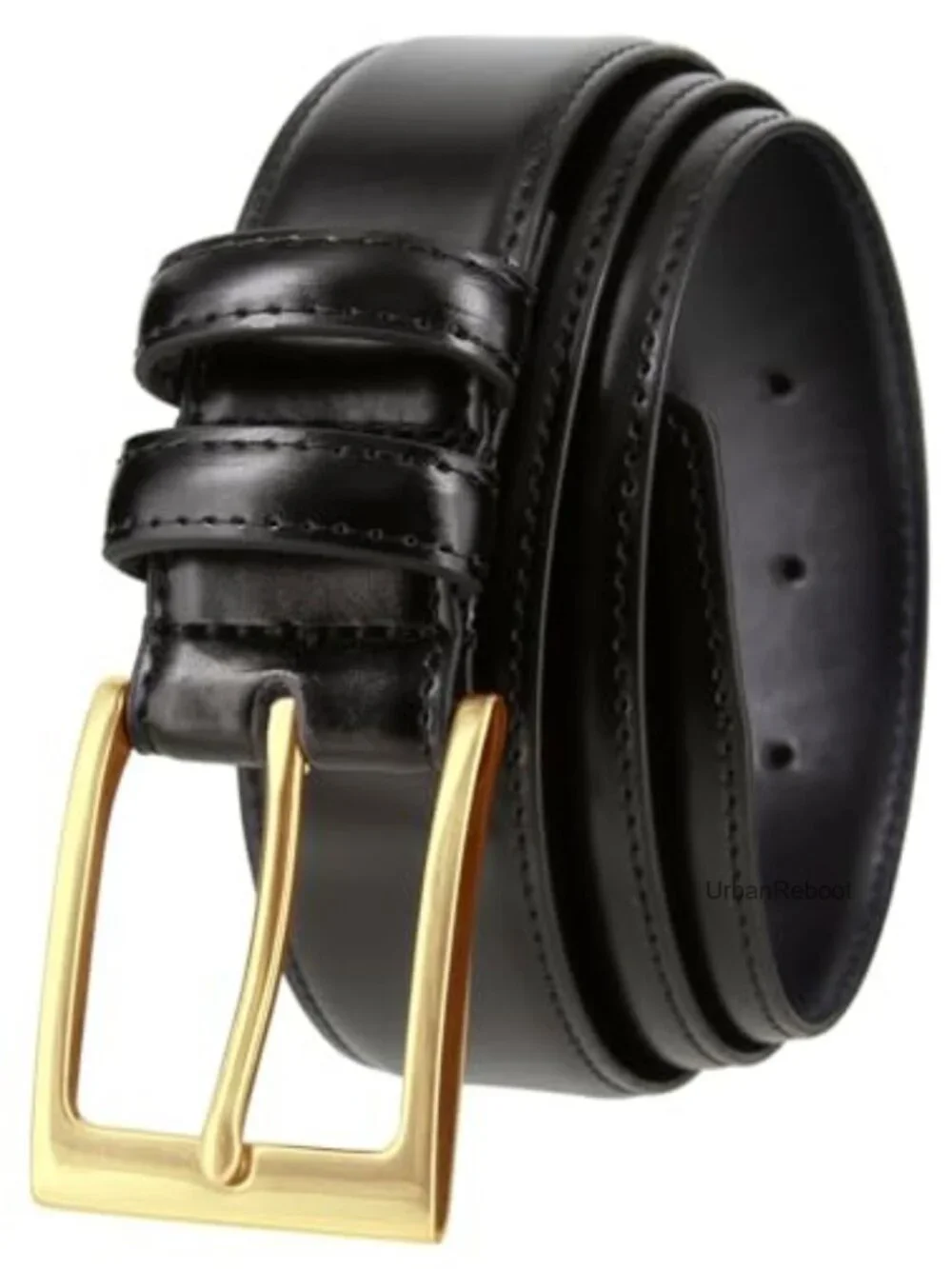 Genuine Leather Men's Belt 35mm Classic Dress Belt Stitched Edge